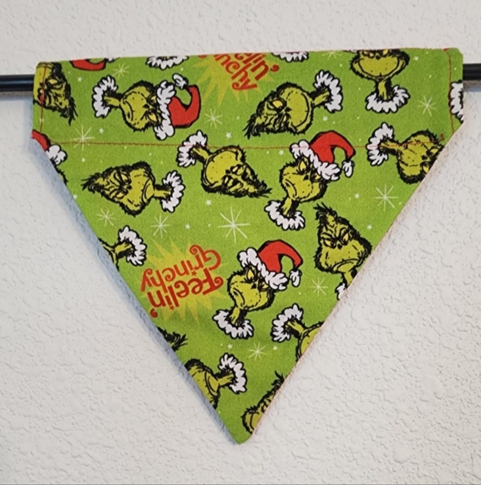 SMALL Green Grinch Dog Bandana